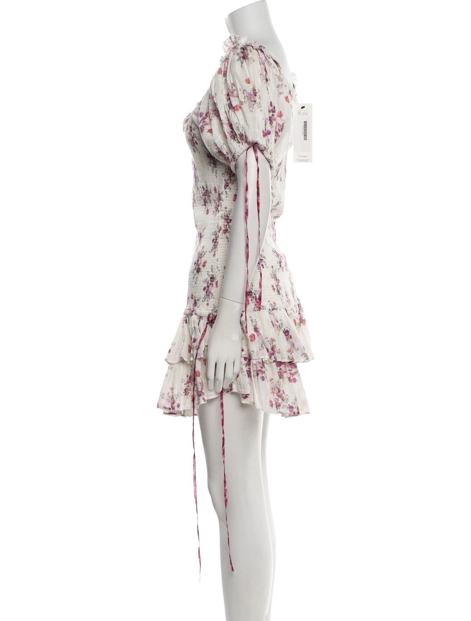 LoveShackFancy Floral Print Mini Dress