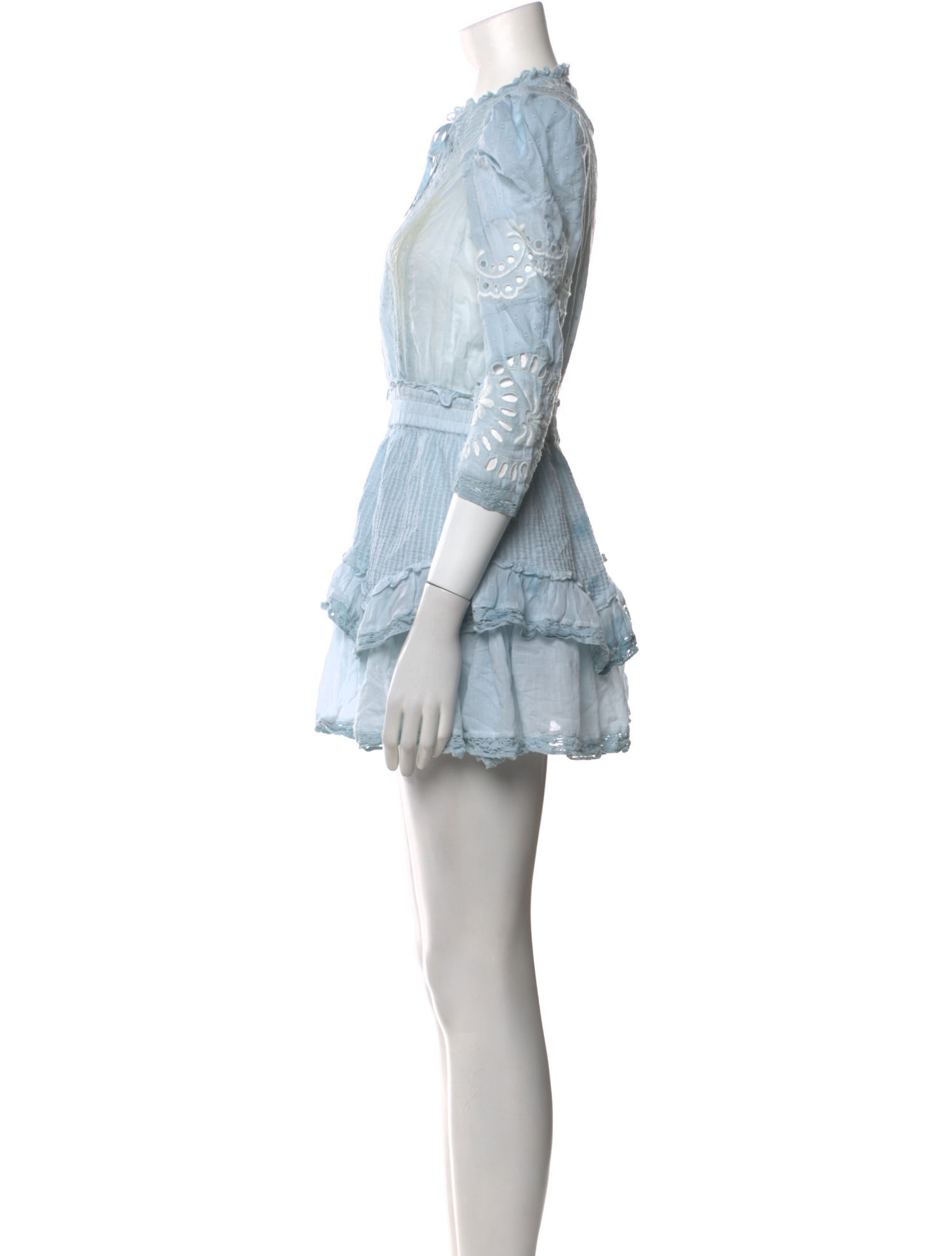 LoveShackFancy Crew Neck Mini Dress