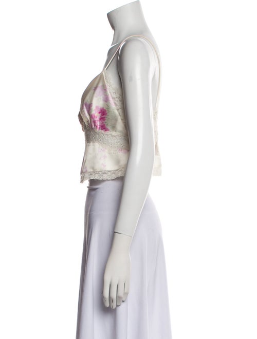 LoveShackFancy Paisley Print V-Neck Crop Top