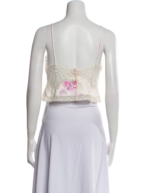 LoveShackFancy Paisley Print V-Neck Crop Top