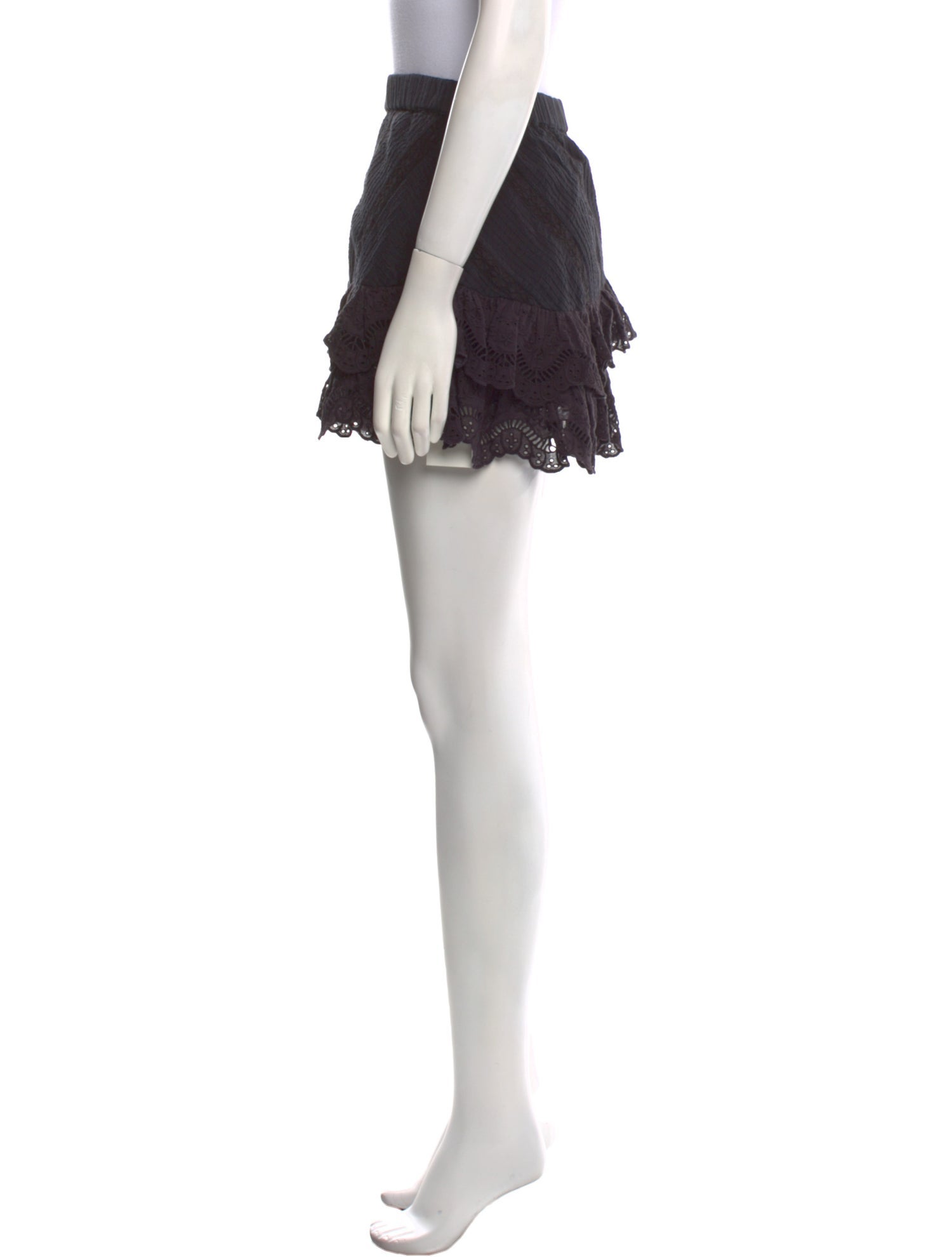 LoveShackFancy Eyelet Trim Mini Skirt