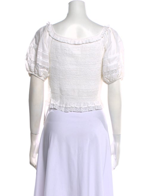 LoveShackFancy Scoop Neck Short Sleeve Crop Top