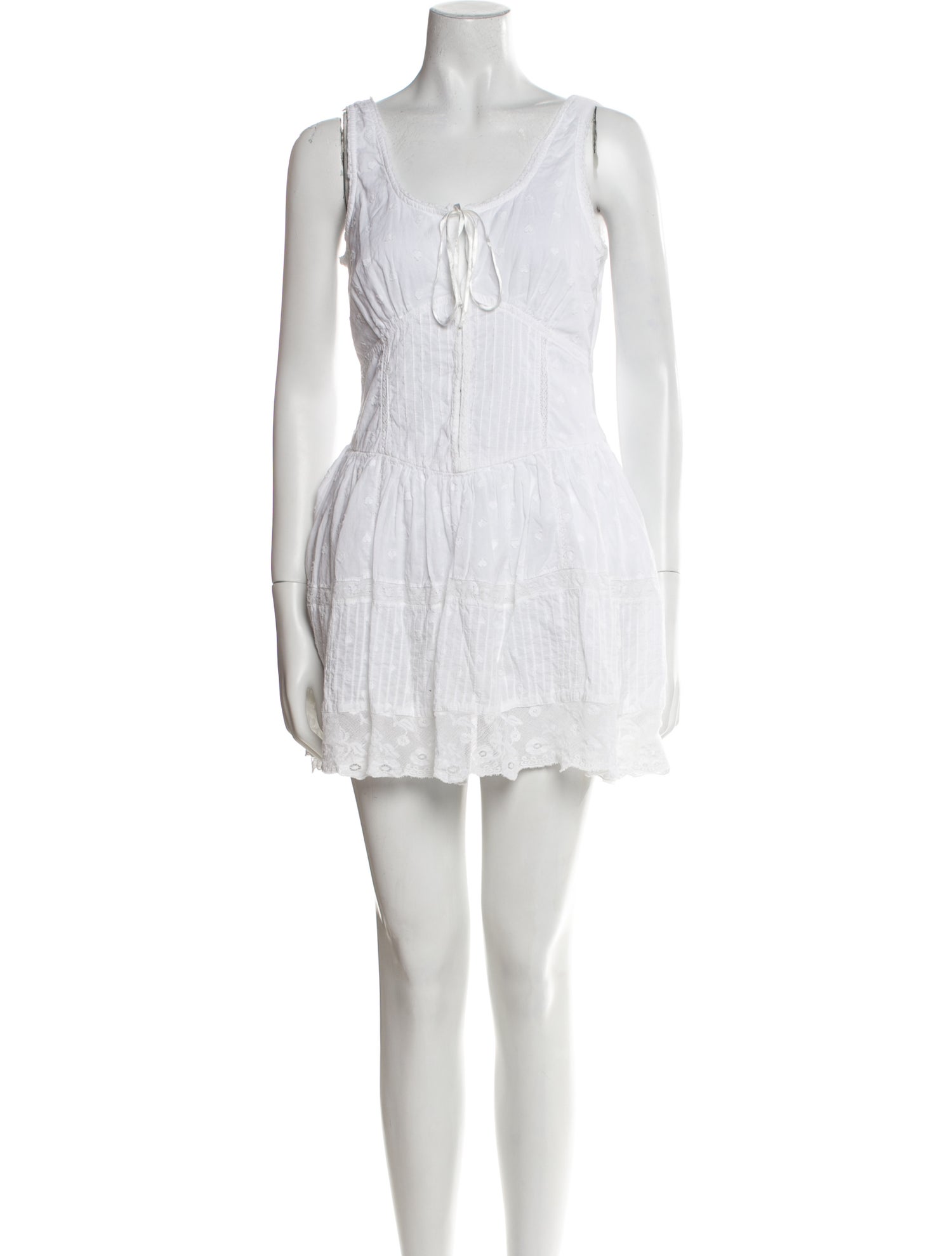 LoveShackFancy Scoop Neck Mini Dress