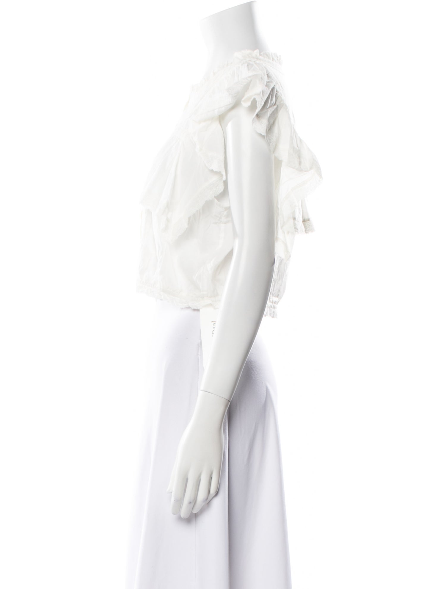 LoveShackFancy Bateau Neckline Short Sleeve Crop Top w/ Tags