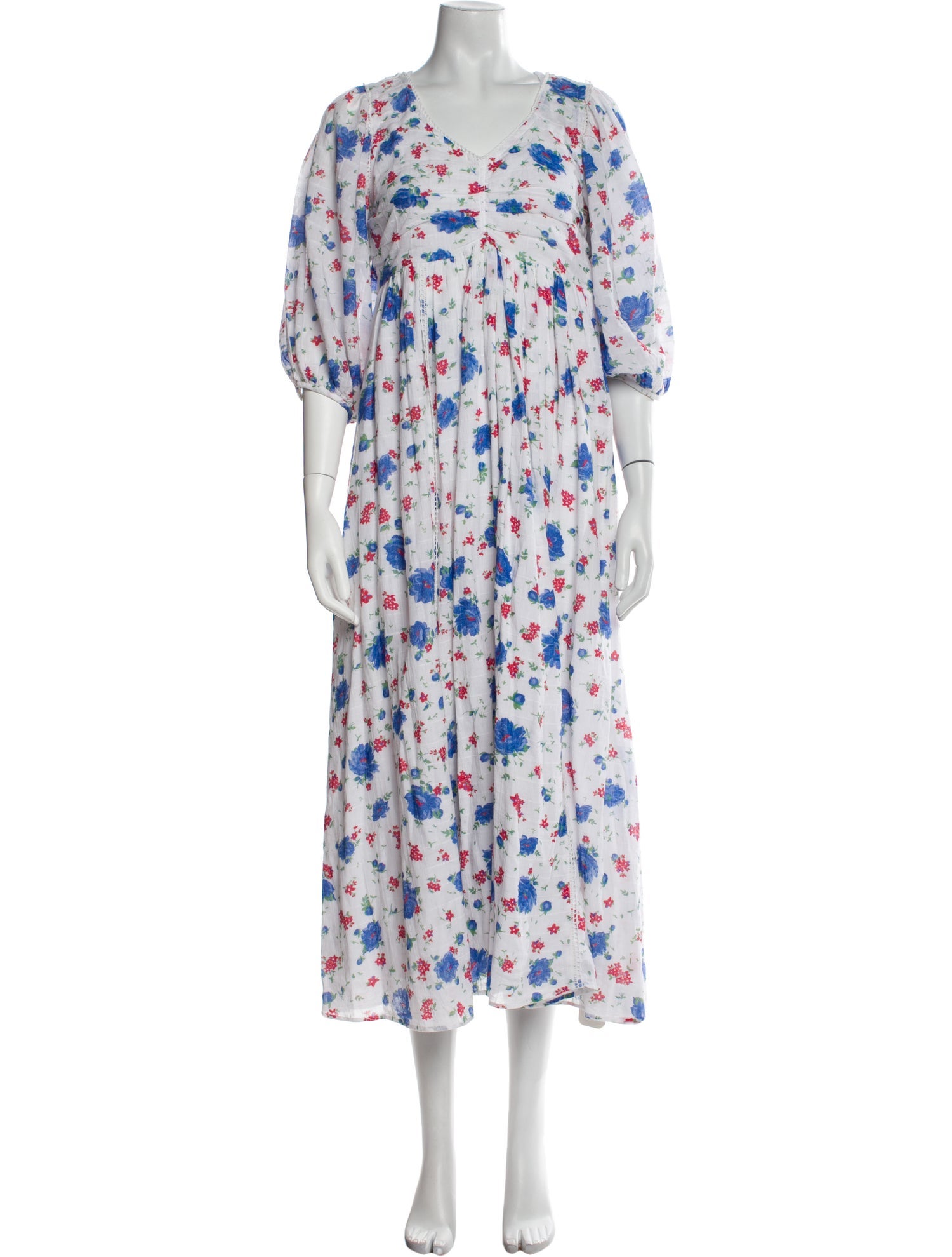 LoveShackFancy Floral Print Long Dress