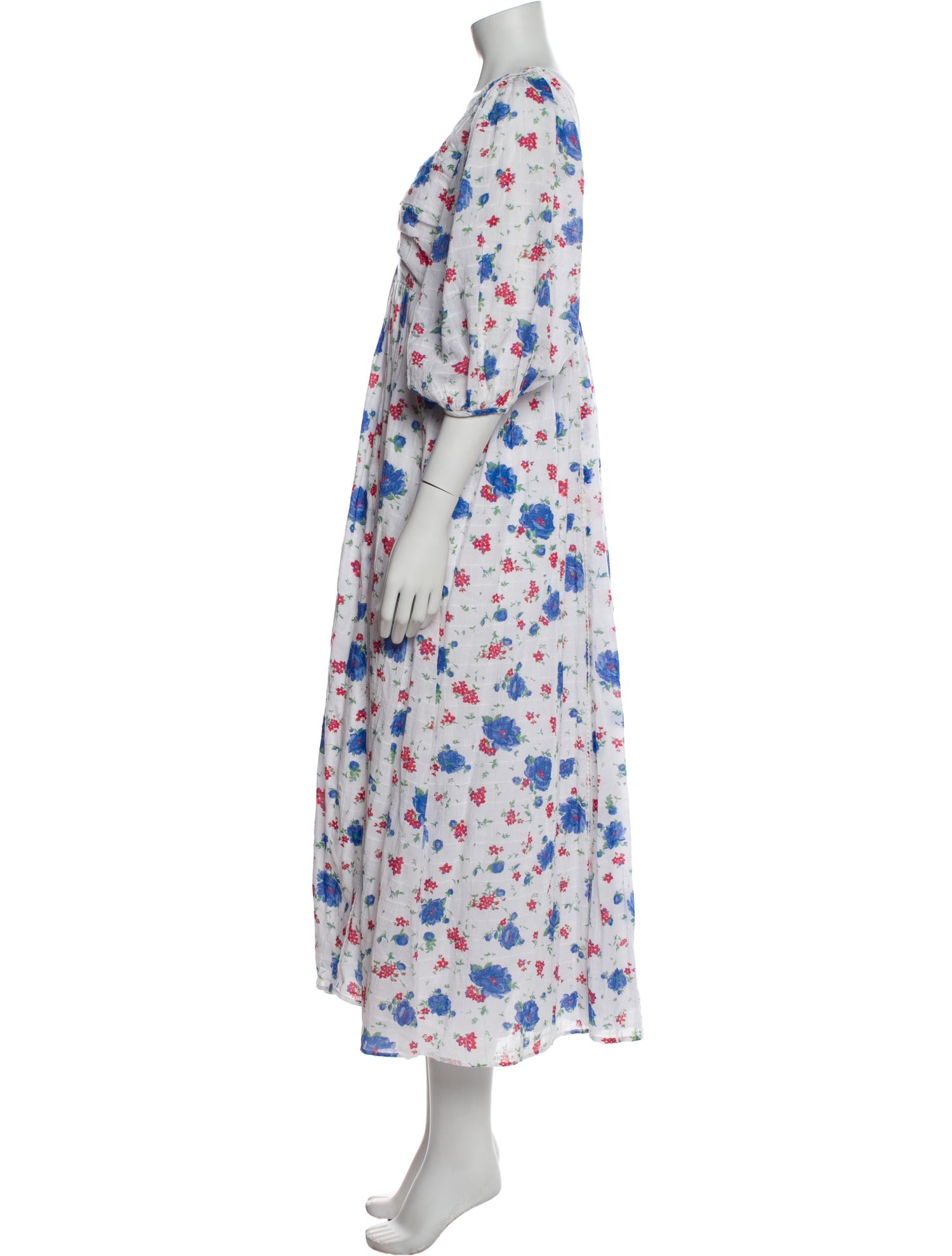 LoveShackFancy Floral Print Long Dress