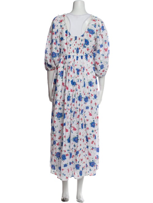 LoveShackFancy Floral Print Long Dress