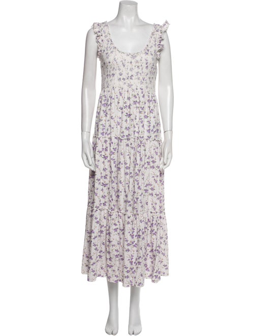 LoveShackFancy Floral Print Long Dress