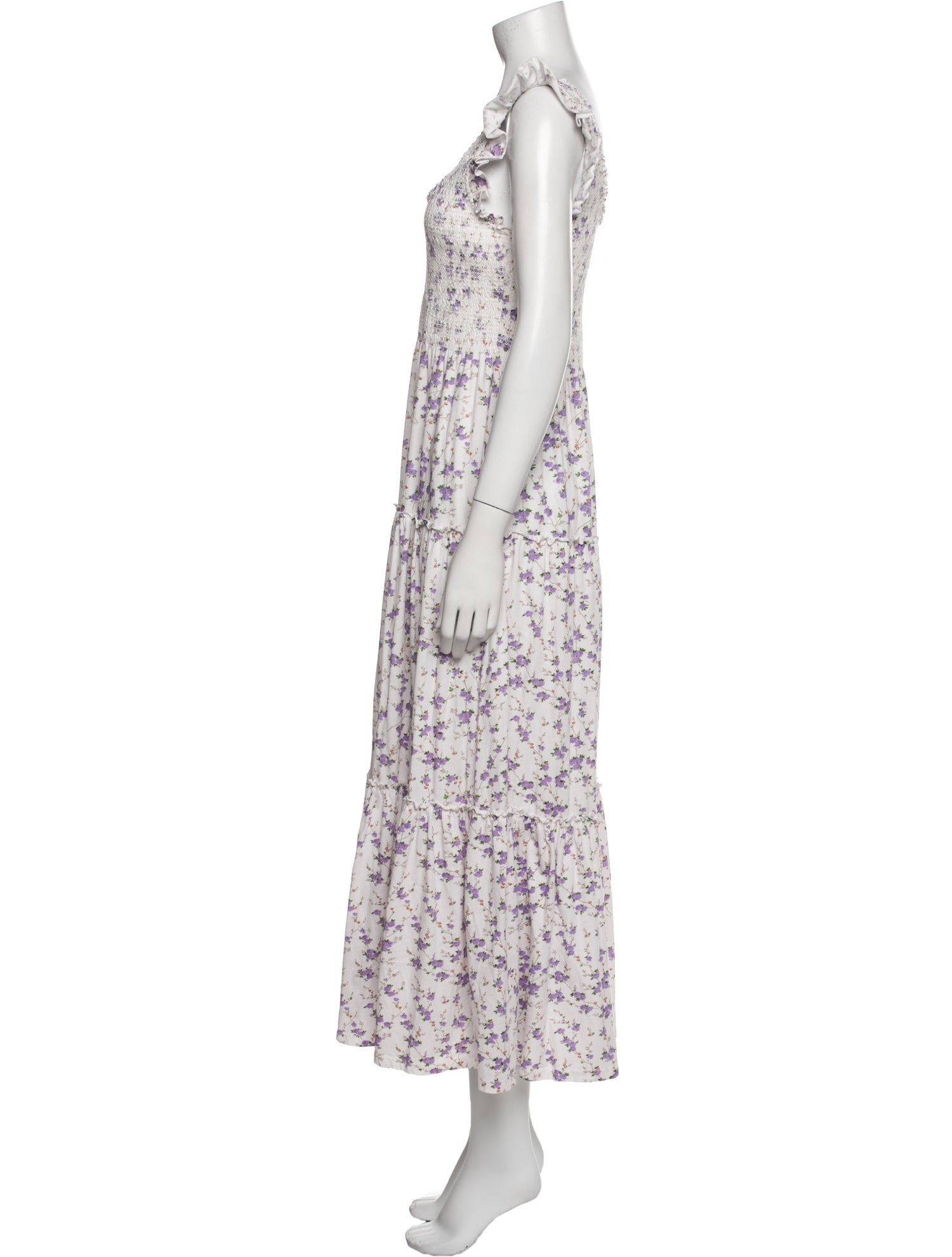 LoveShackFancy Floral Print Long Dress