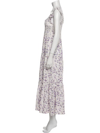 LoveShackFancy Floral Print Long Dress