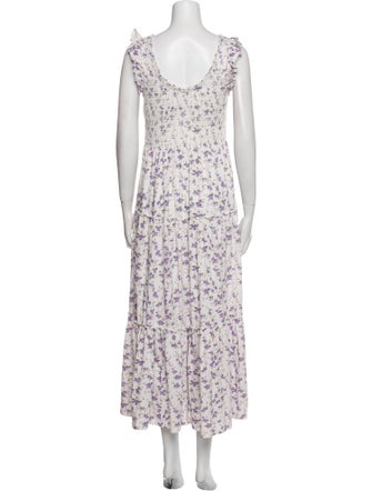 LoveShackFancy Floral Print Long Dress