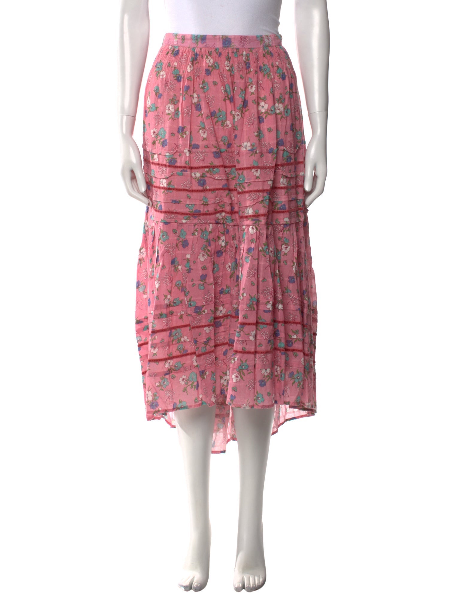 LoveShackFancy Printed Midi Length Skirt