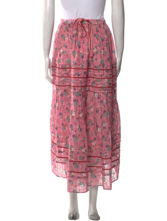 LoveShackFancy Printed Midi Length Skirt