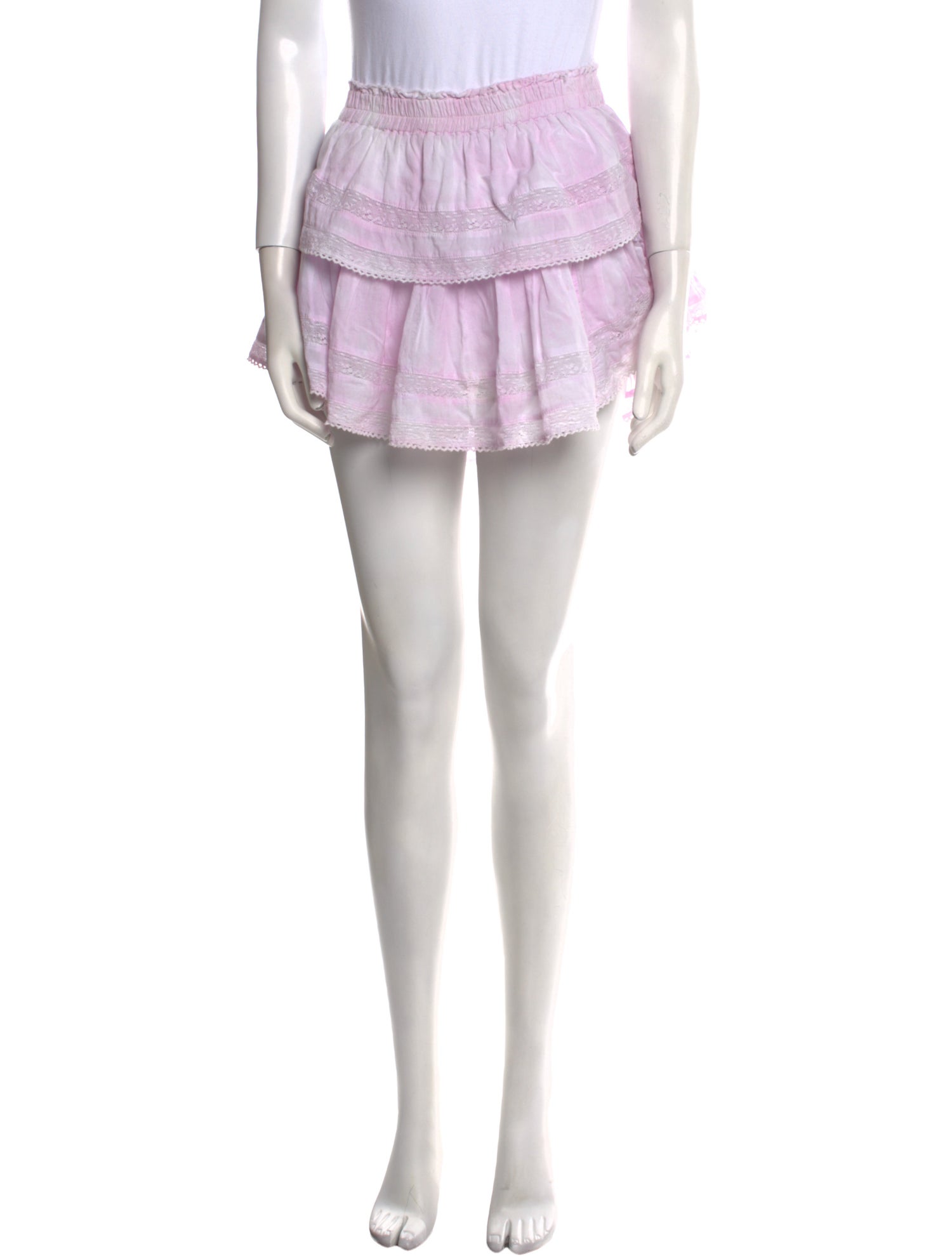 LoveShackFancy Pleated Accents Mini Skirt