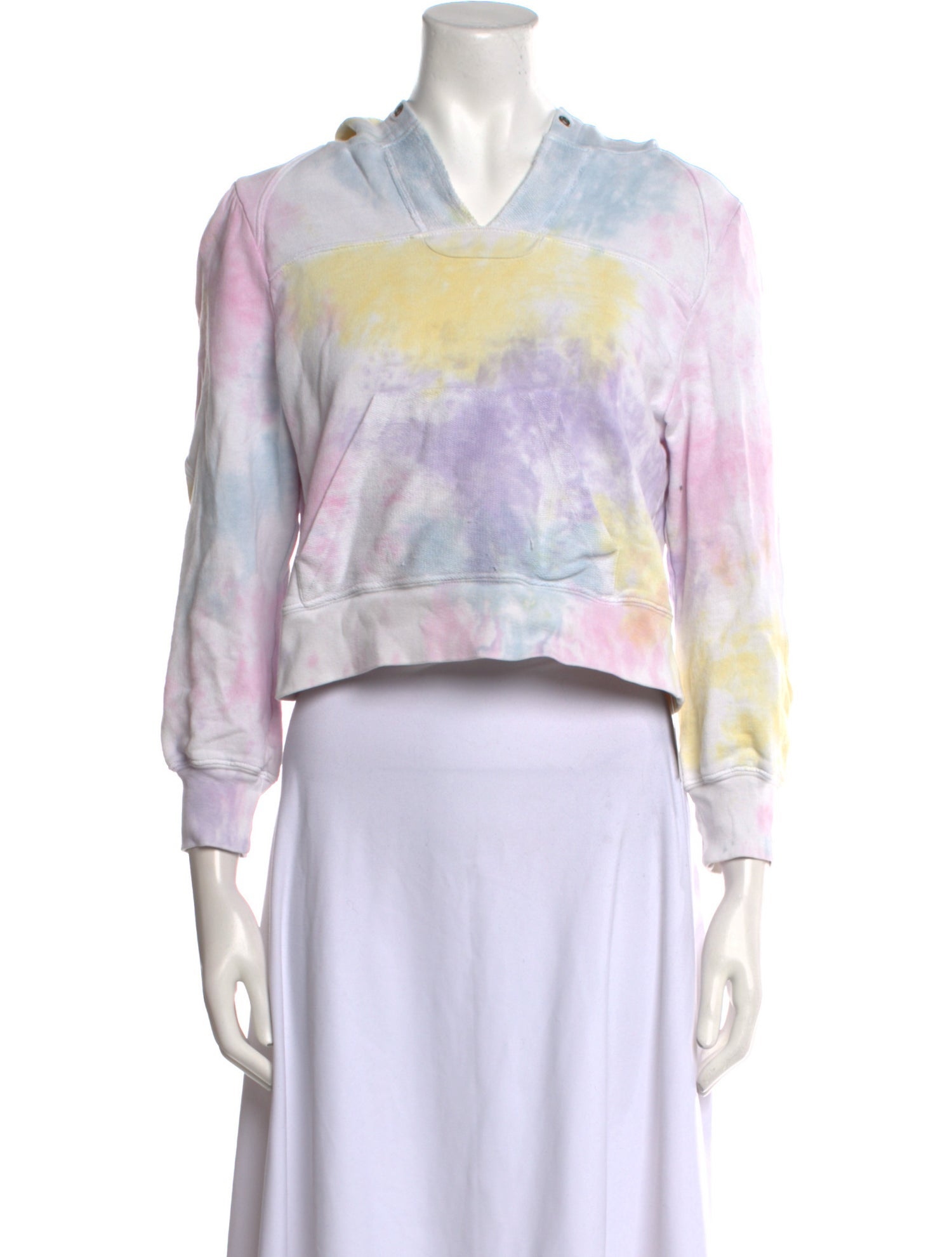 LoveShackFancy Tie-Dye Print Crew Neck Crop Top