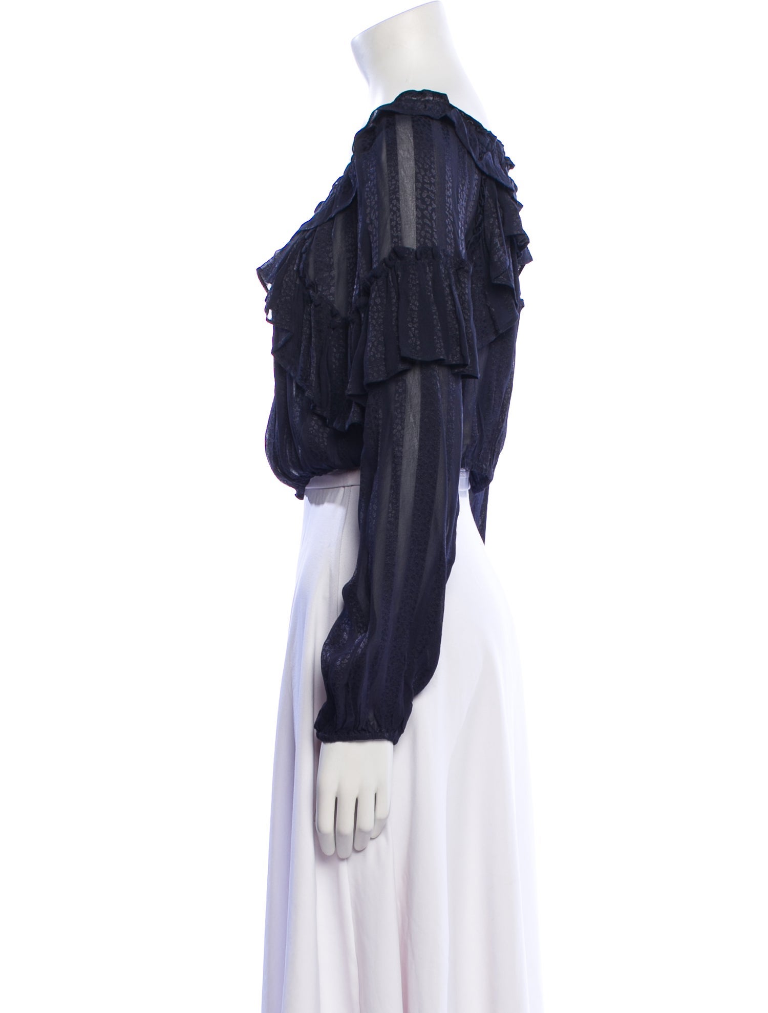 LoveShackFancy Off-The-Shoulder Short Sleeve Crop Top