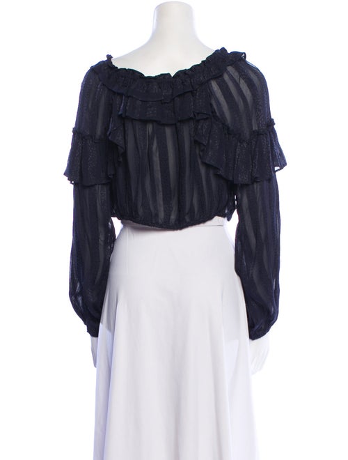 LoveShackFancy Off-The-Shoulder Short Sleeve Crop Top