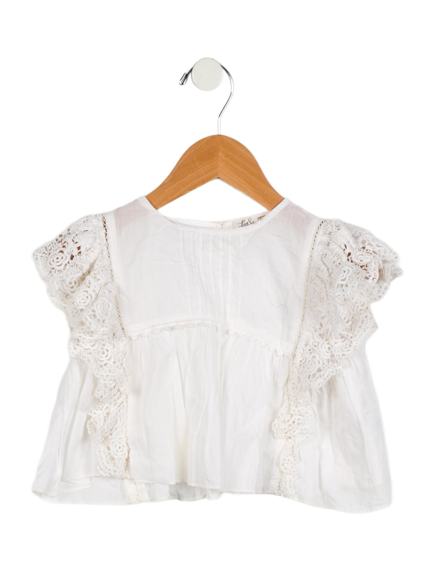 LoveShackFancy Infant Girls' Lace Trimmed Top