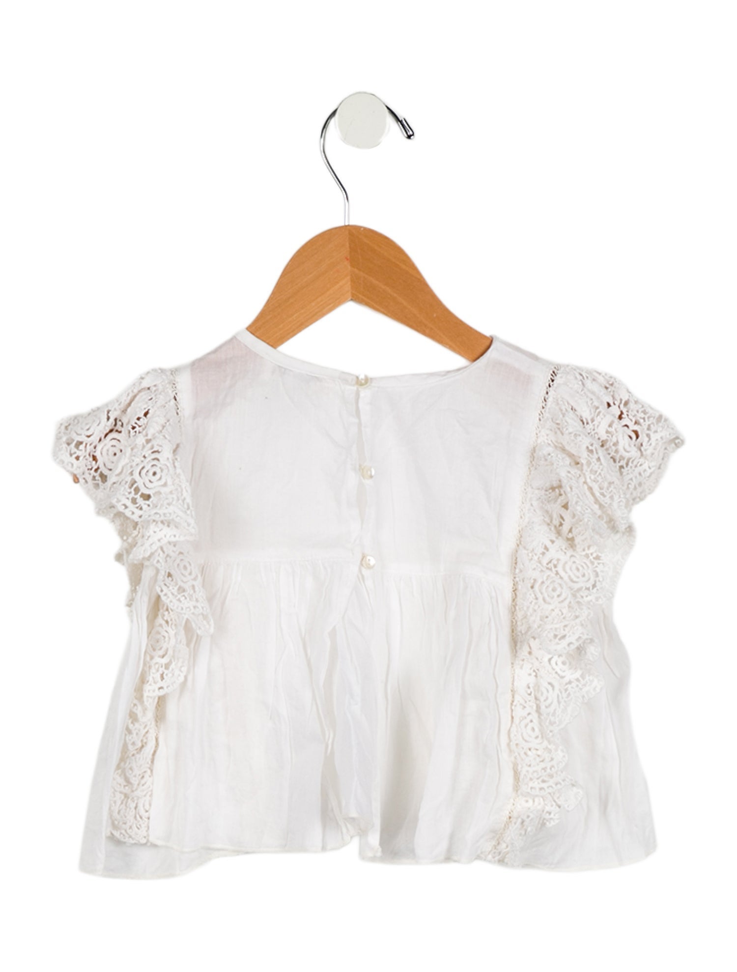 LoveShackFancy Infant Girls' Lace Trimmed Top