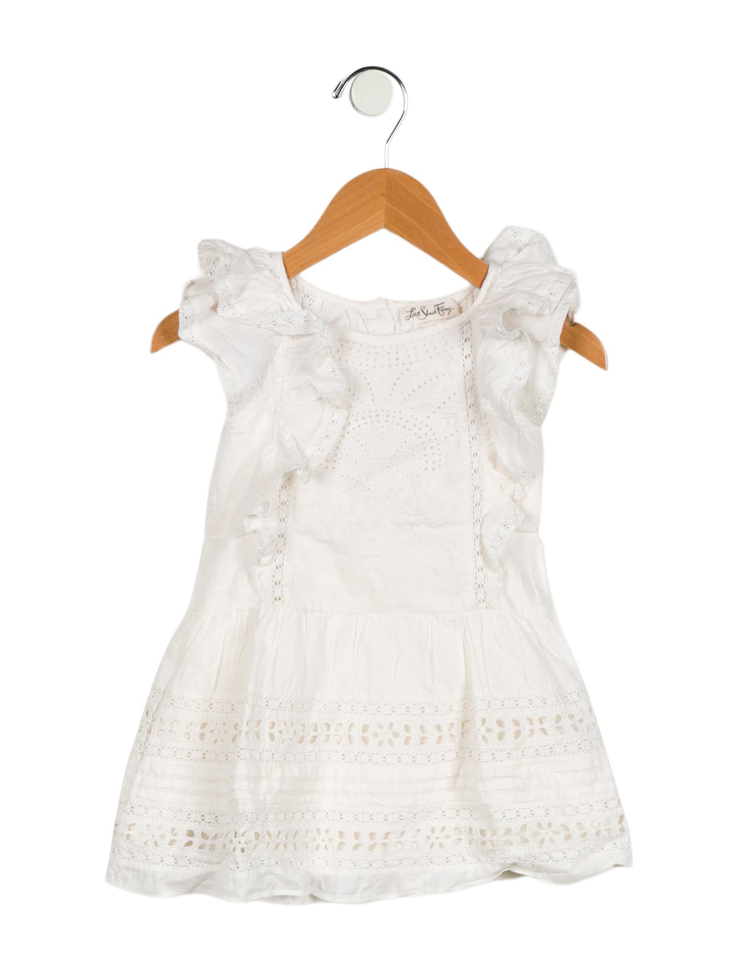 LoveShackFancy Toddler Girls' Lace Trim Top