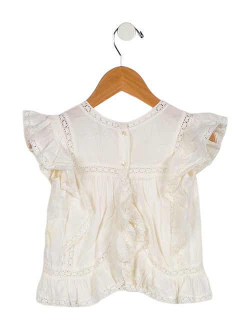 LoveShackFancy Toddler Girls' Embroidered Short Sleeve Top