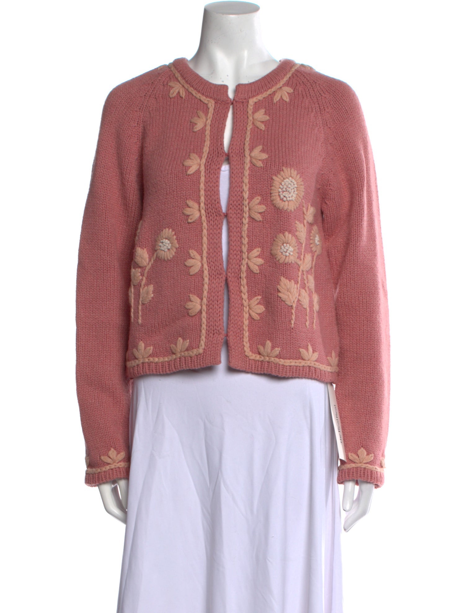 LoveShackFancy Floral Print Crew Neck Sweater