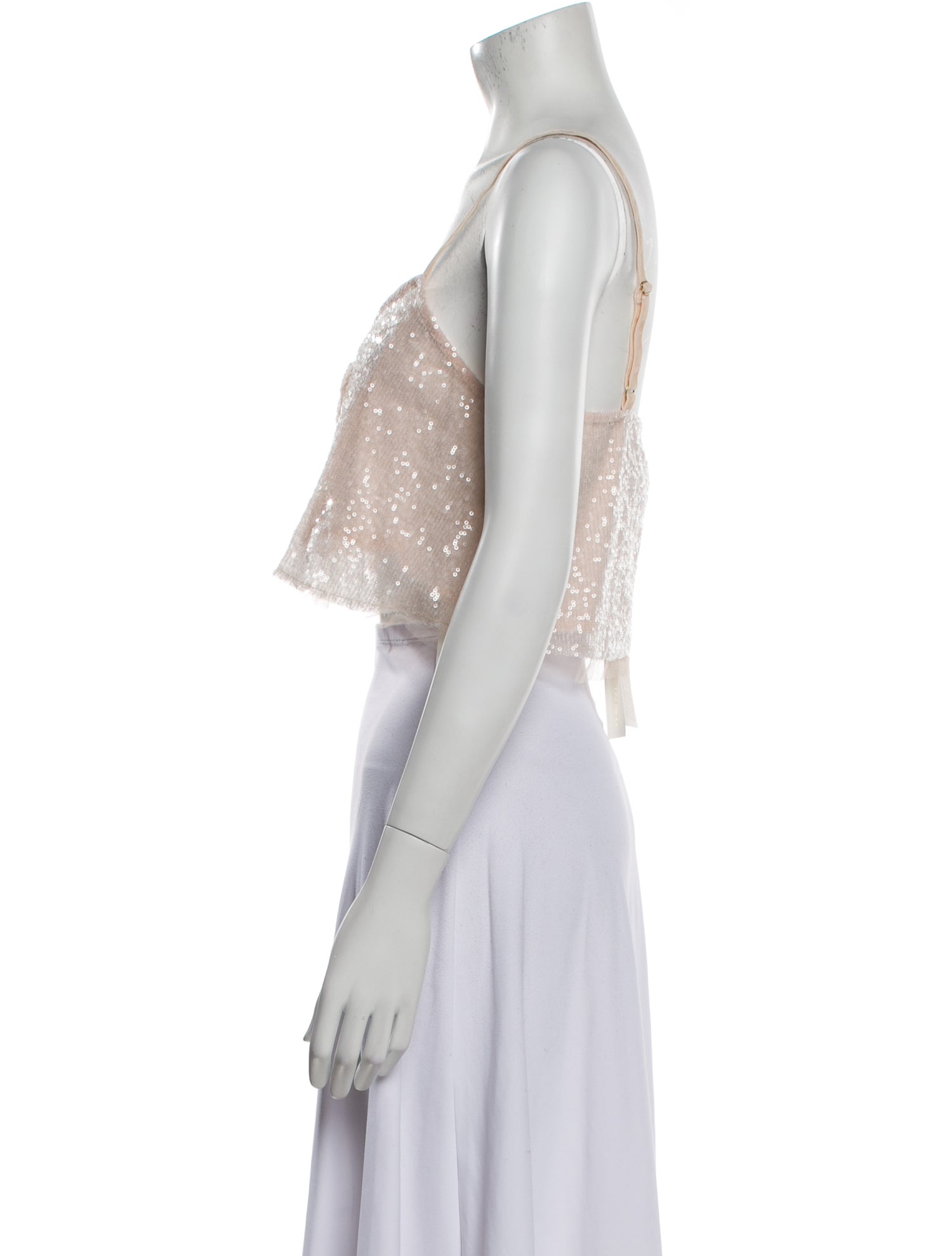 LoveShackFancy V-Neck Sleeveless Crop Top