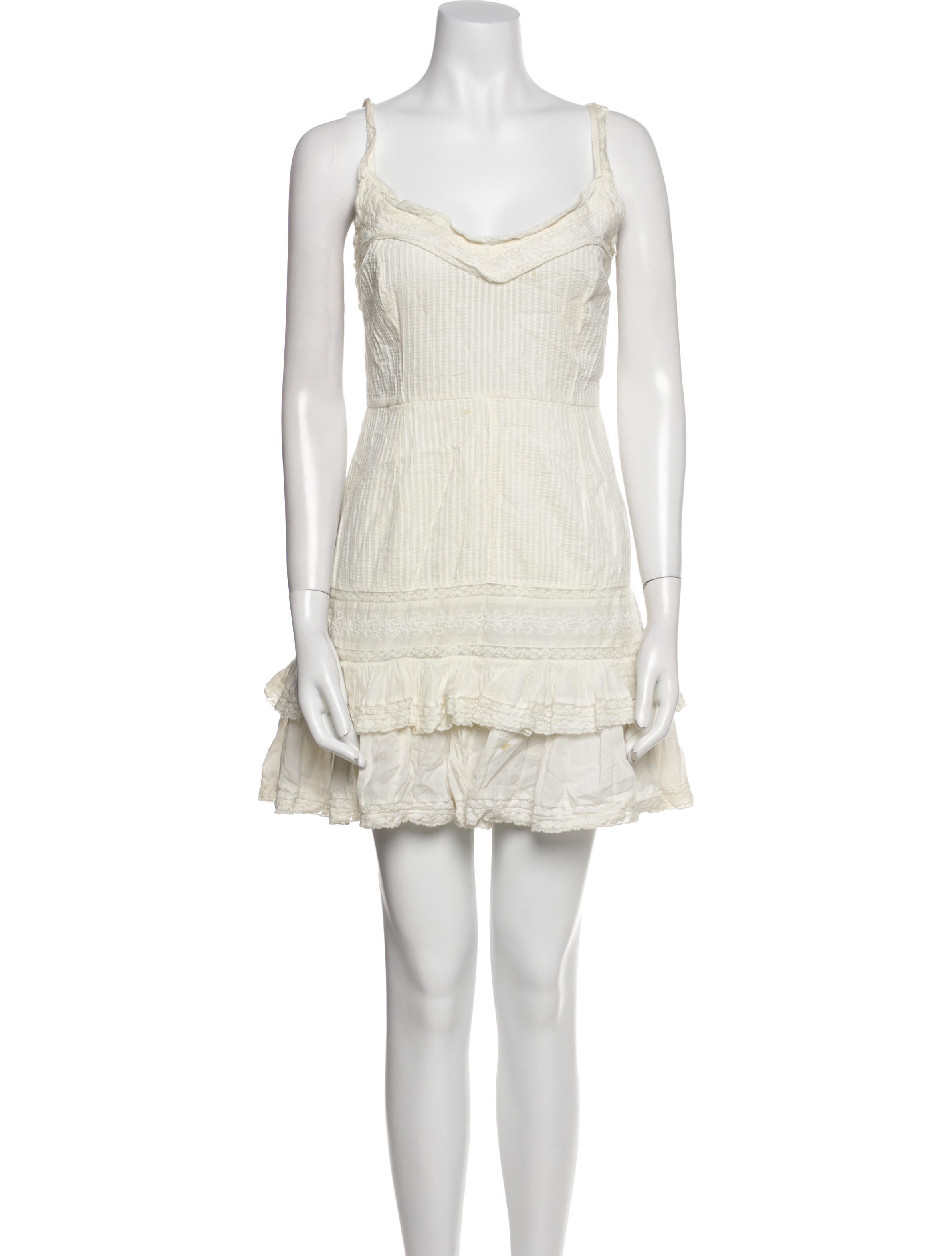 LoveShackFancy V-Neck Mini Dress