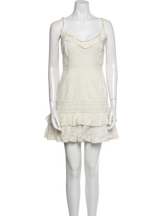 LoveShackFancy V-Neck Mini Dress