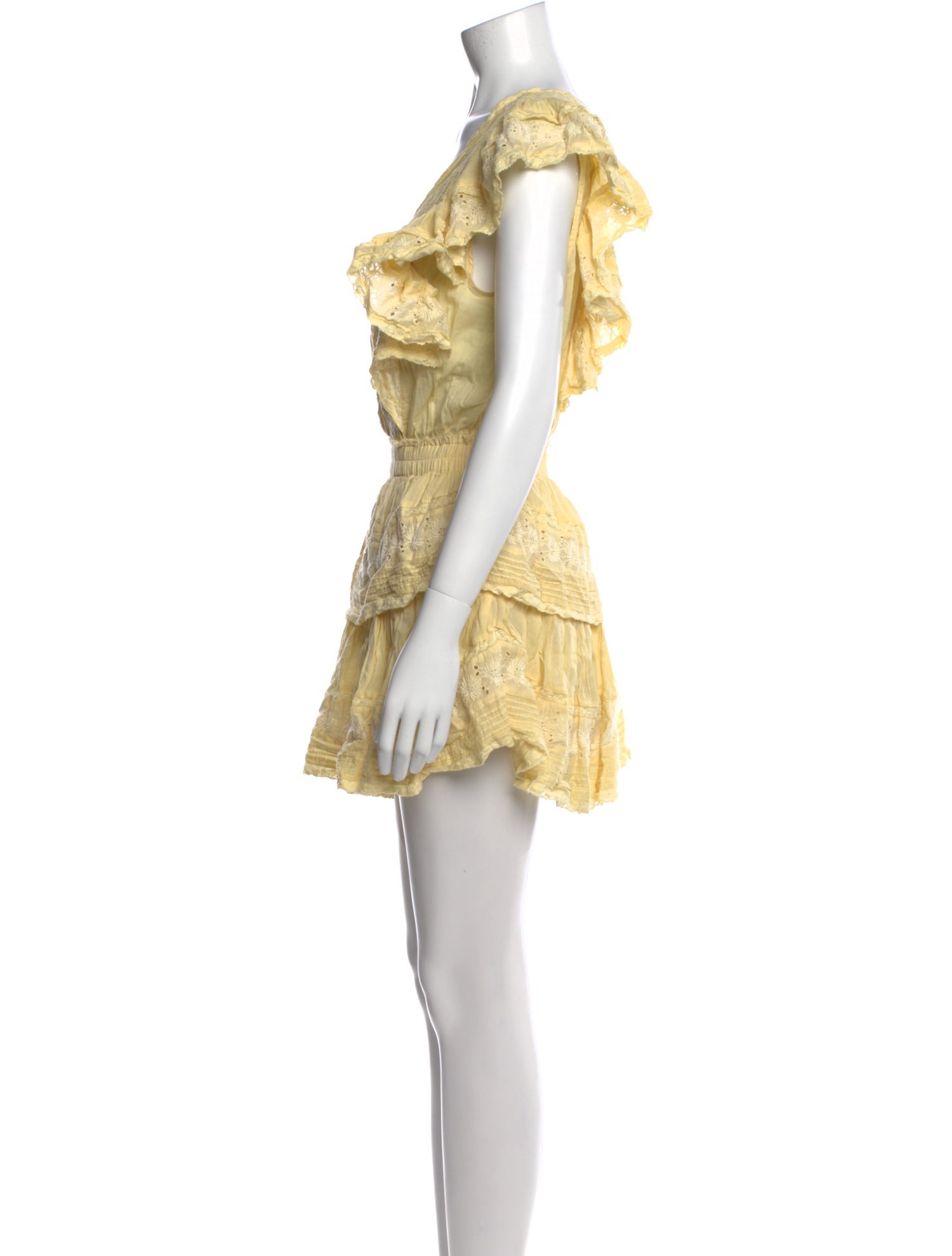 LoveShackFancy V-Neck Mini Dress