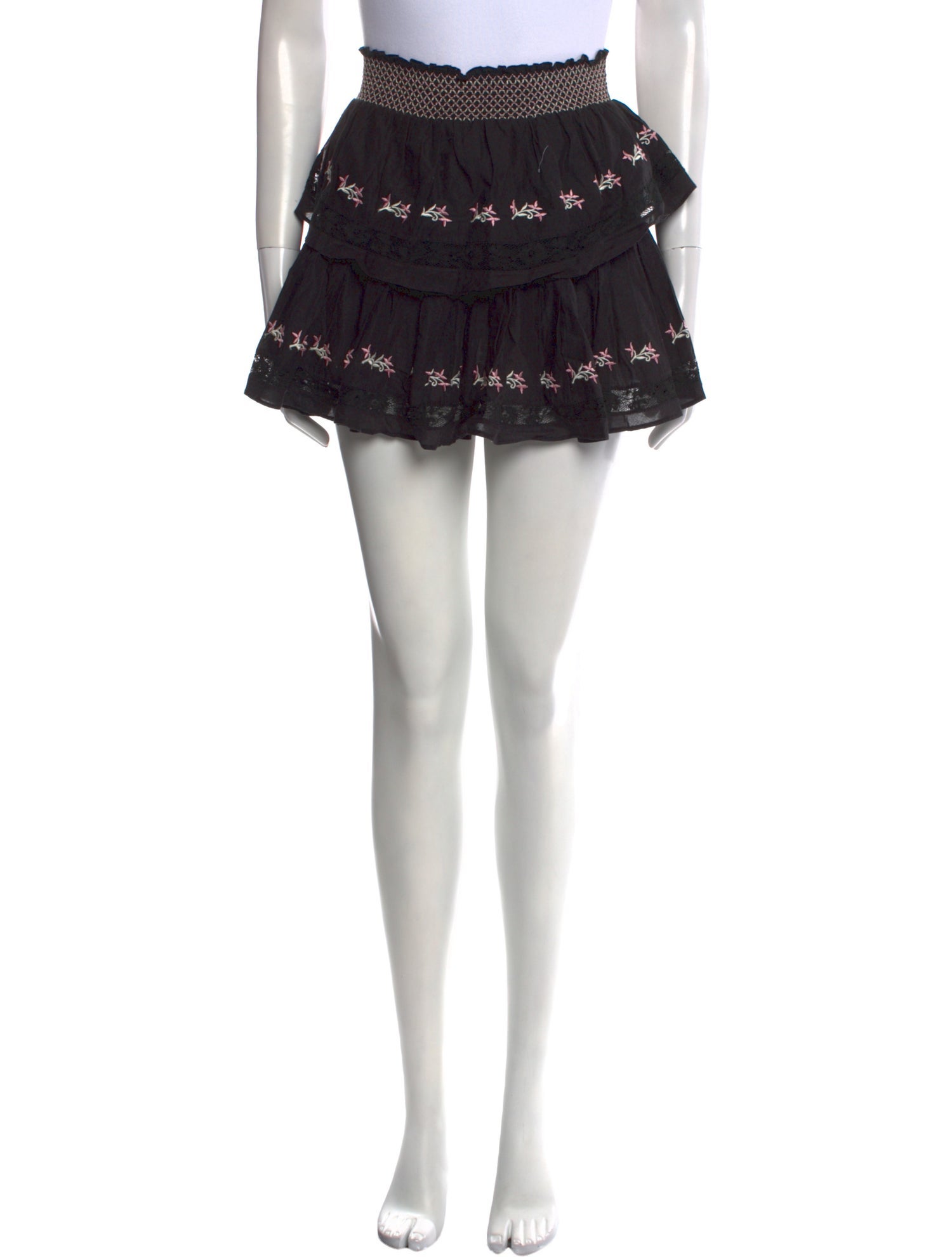 LoveShackFancy Ruffle Embellishment Mini Skirt