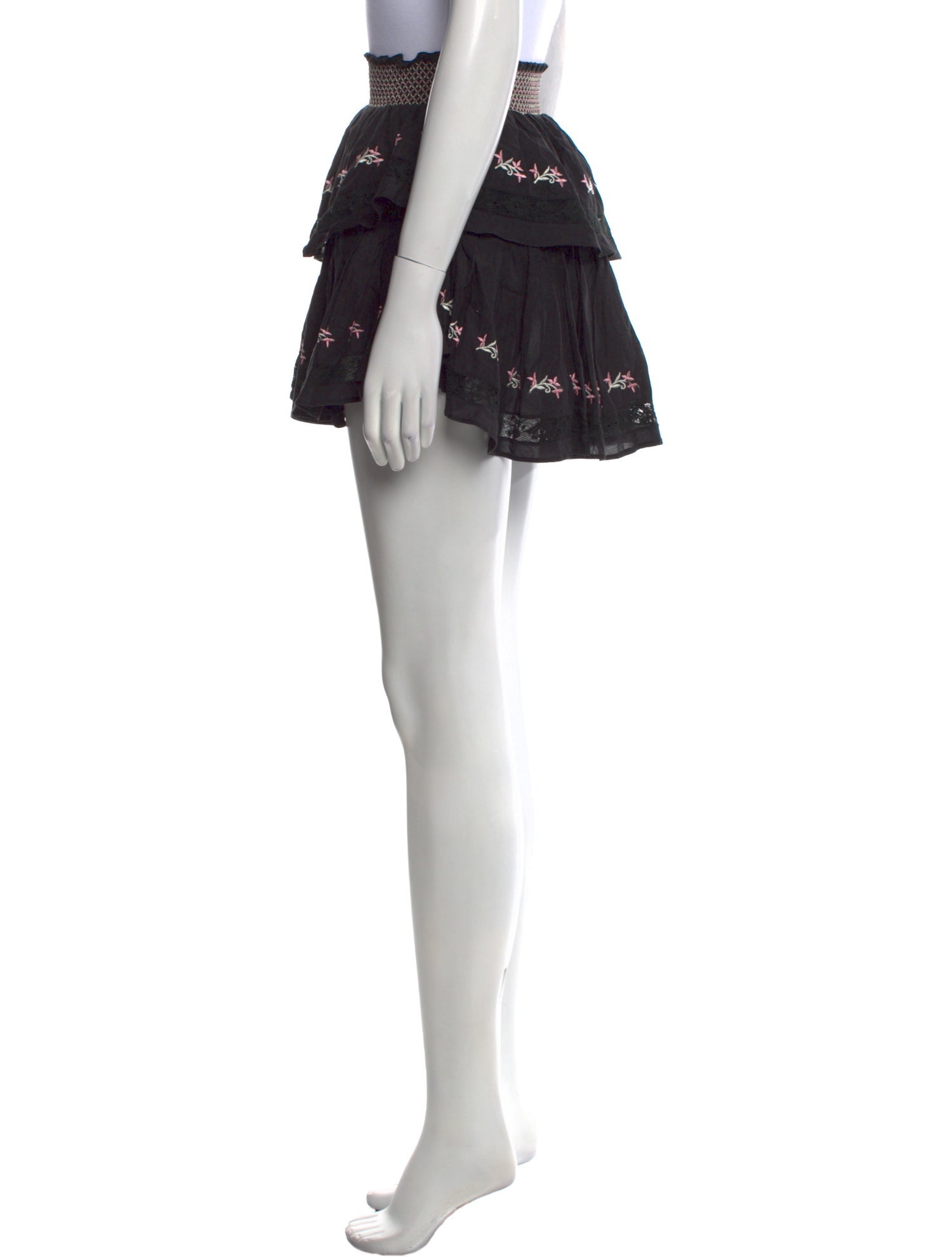 LoveShackFancy Ruffle Embellishment Mini Skirt