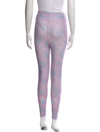 LoveShackFancy Floral Print Skinny Leg Pants