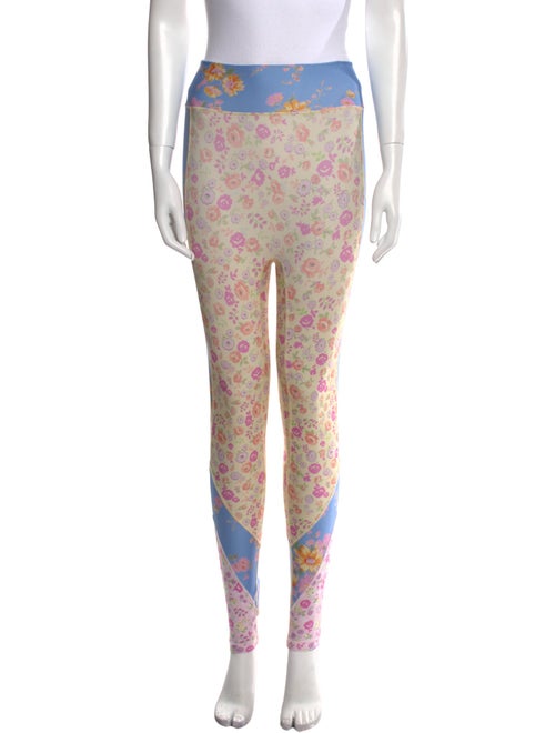 LoveShackFancy Floral Print Skinny Leg Pants