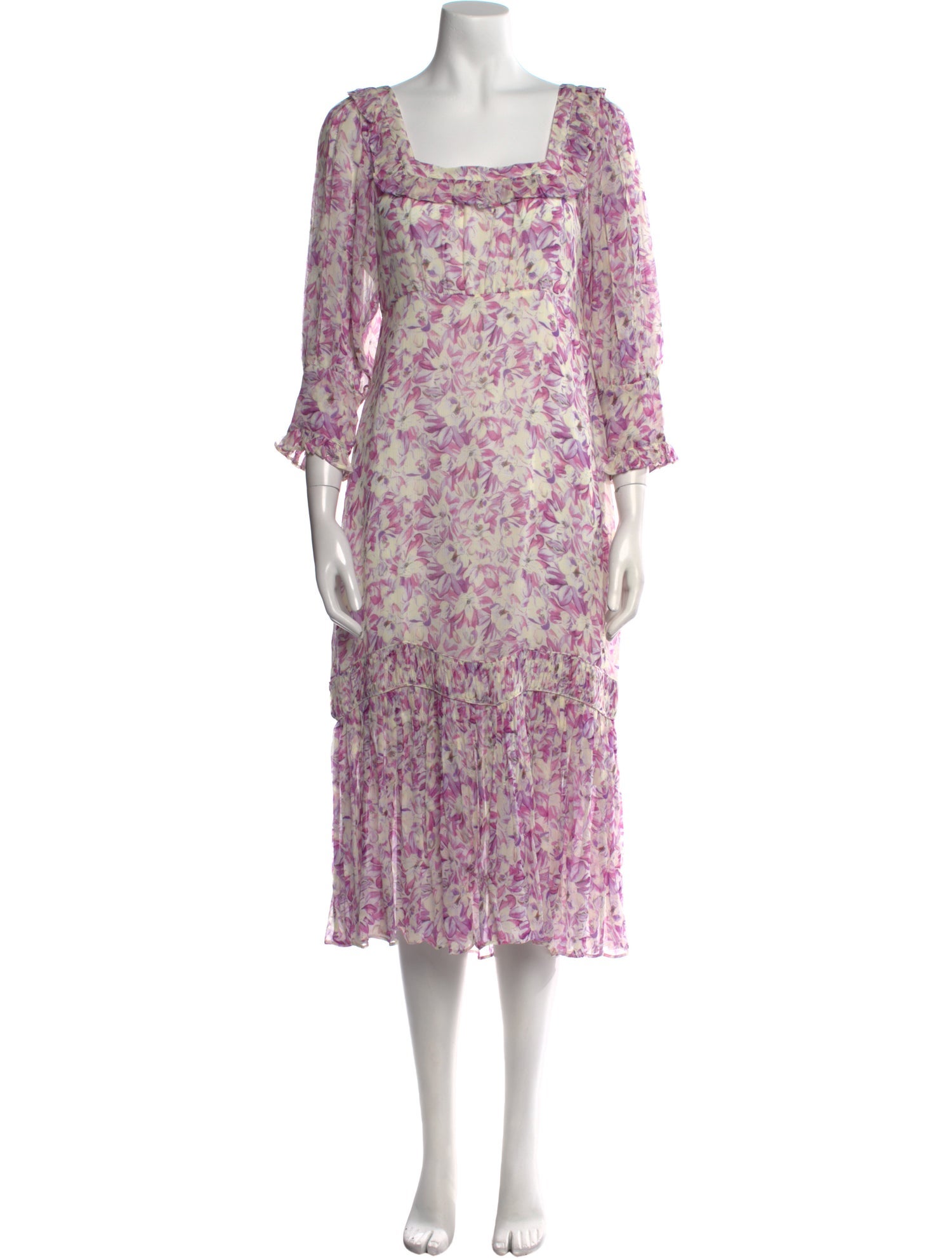 LoveShackFancy Silk Midi Length Dress