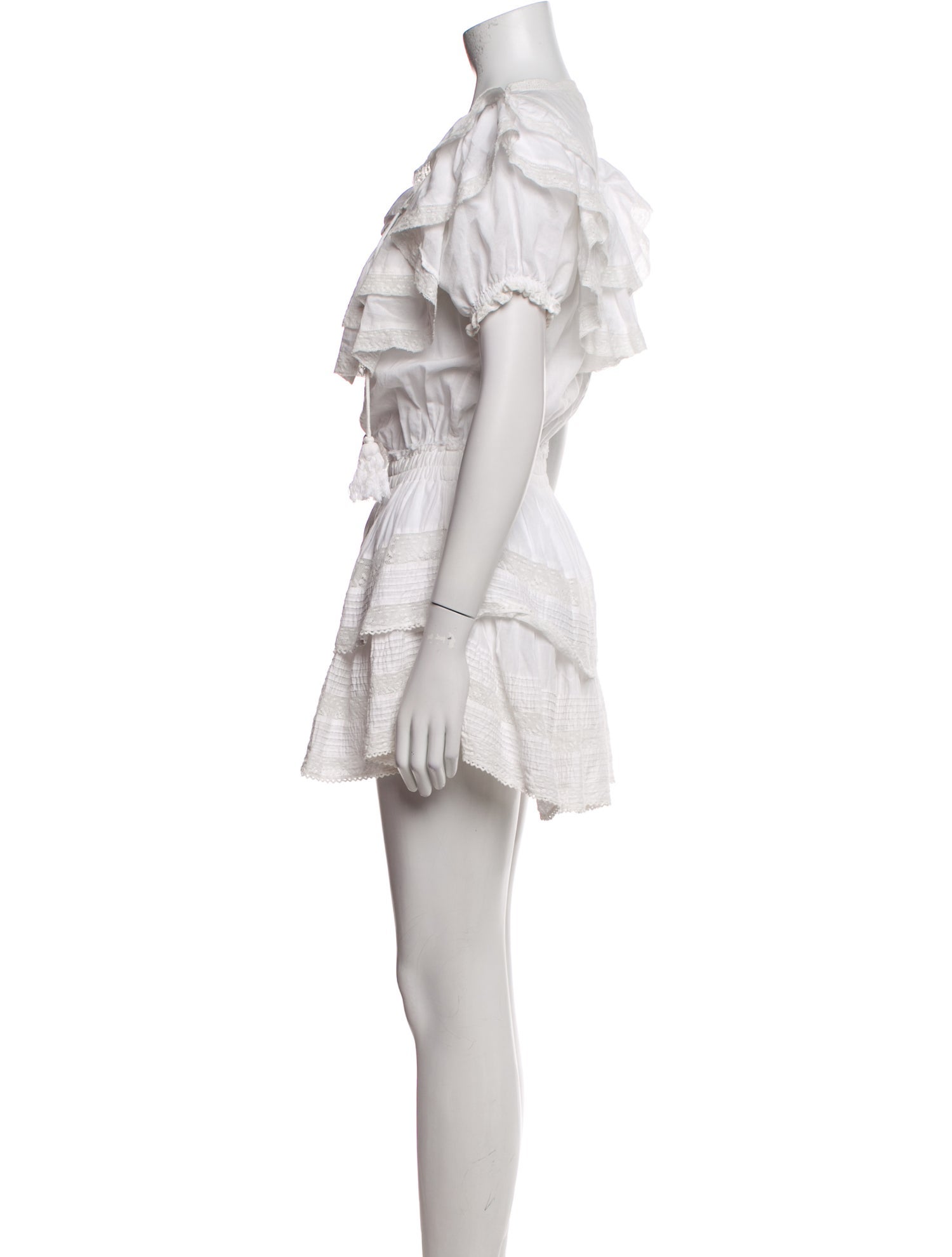 LoveShackFancy V-Neck Mini Dress