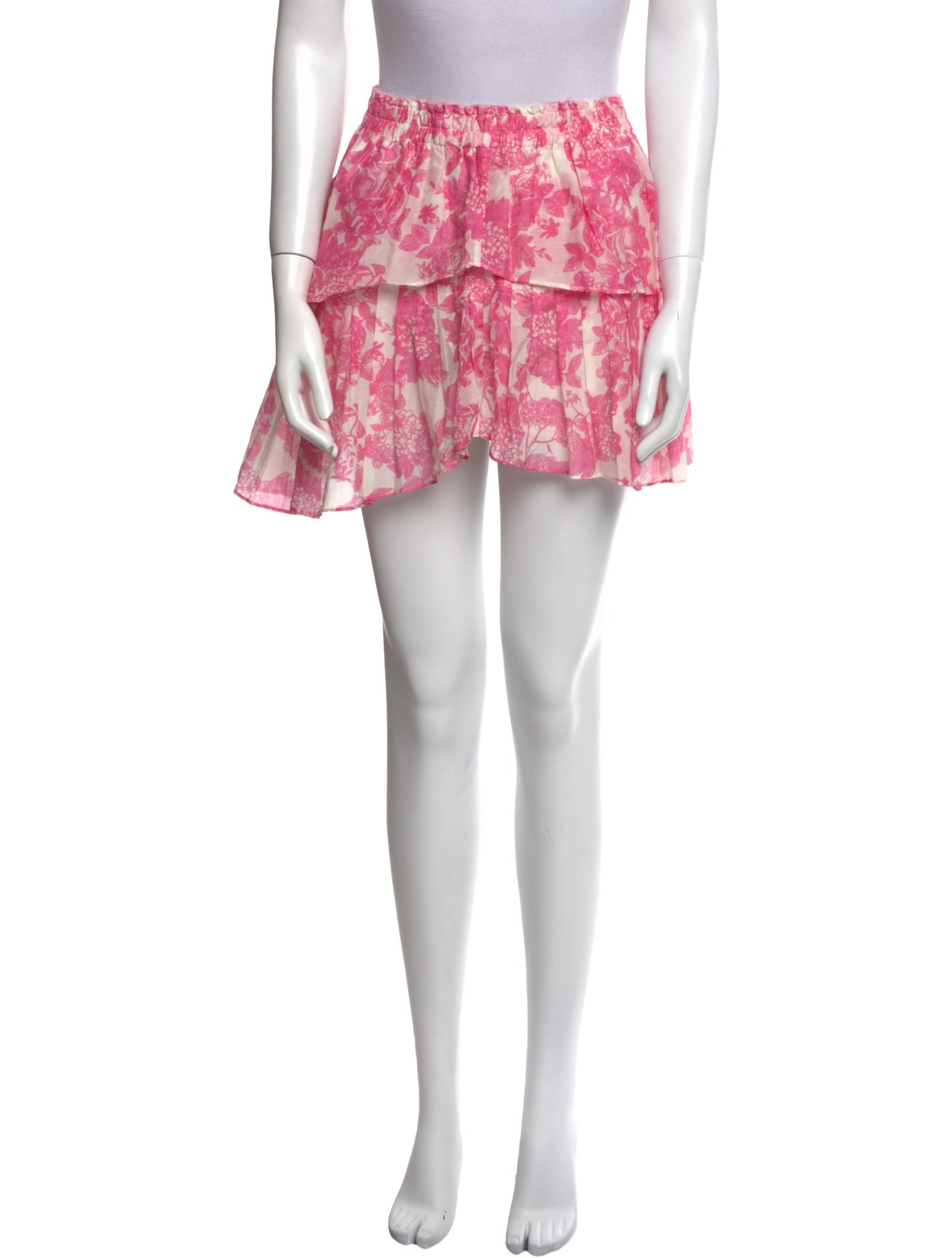 LoveShackFancy Floral Print Mini Skirt