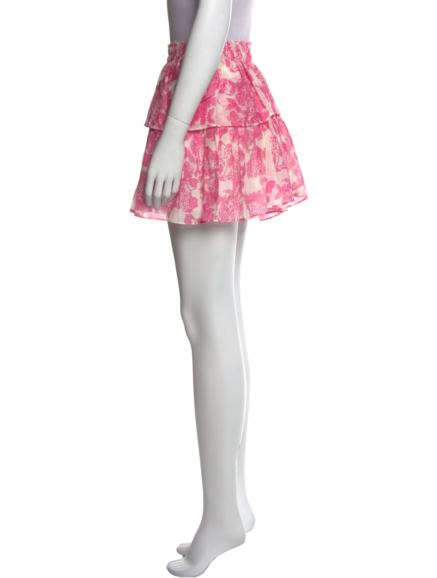 LoveShackFancy Floral Print Mini Skirt