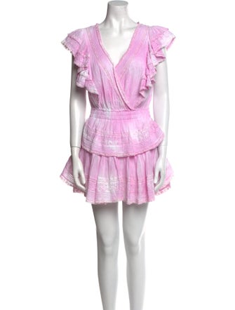 LoveShackFancy V-Neck Mini Dress