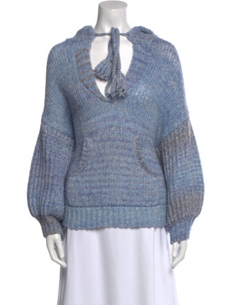 LoveShackFancy Merino Wool Tie Neck Sweater