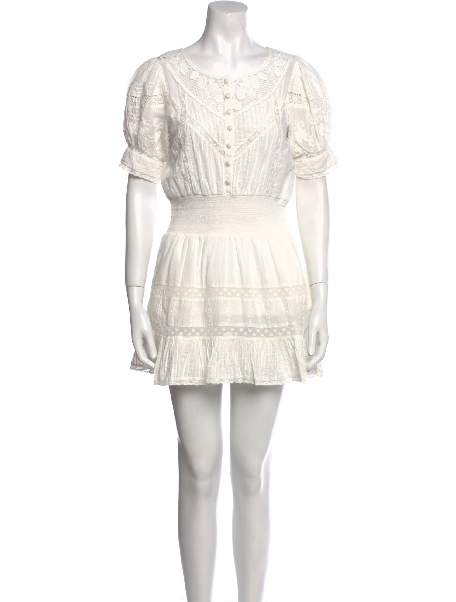 LoveShackFancy Scoop Neck Mini Dress