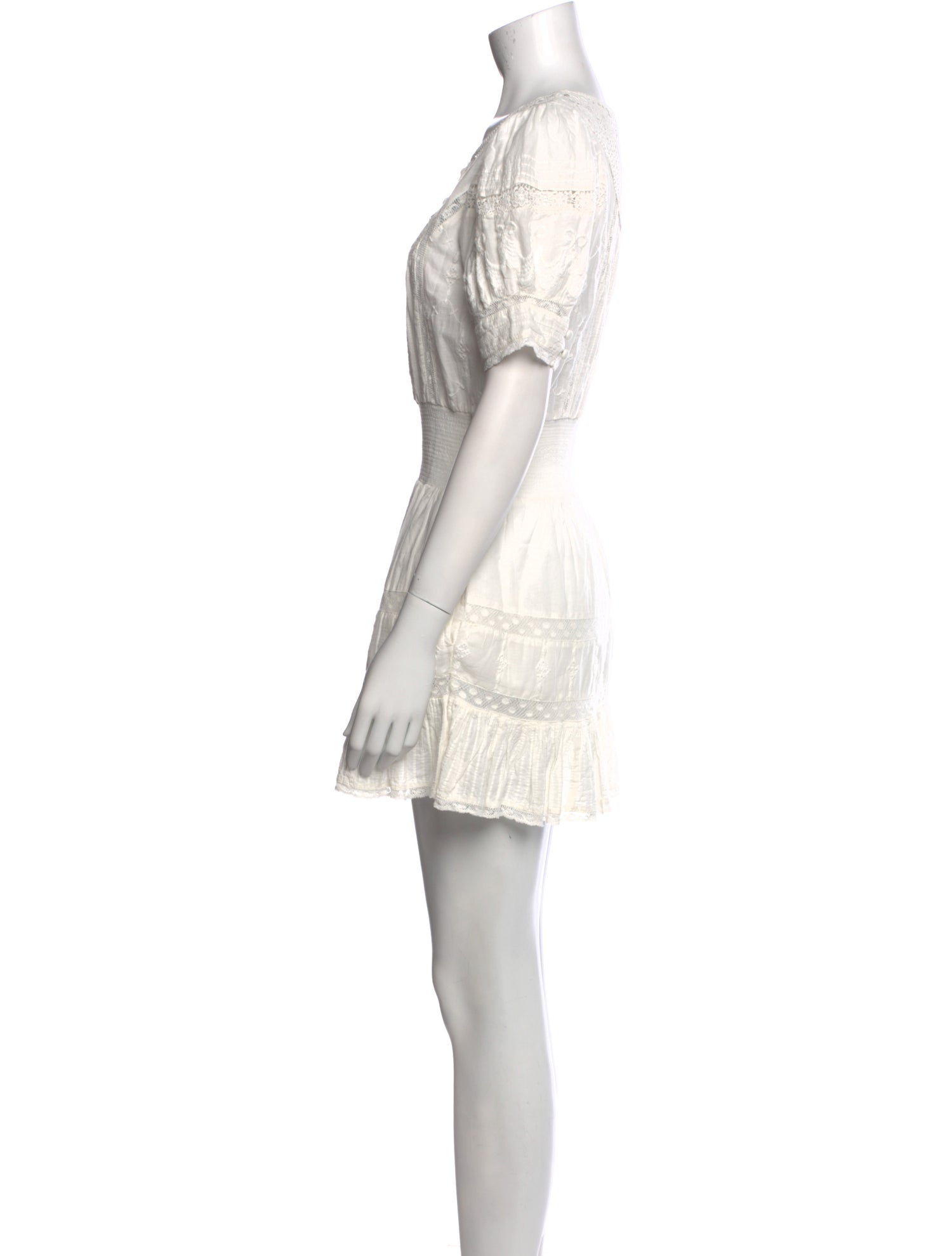 LoveShackFancy Scoop Neck Mini Dress