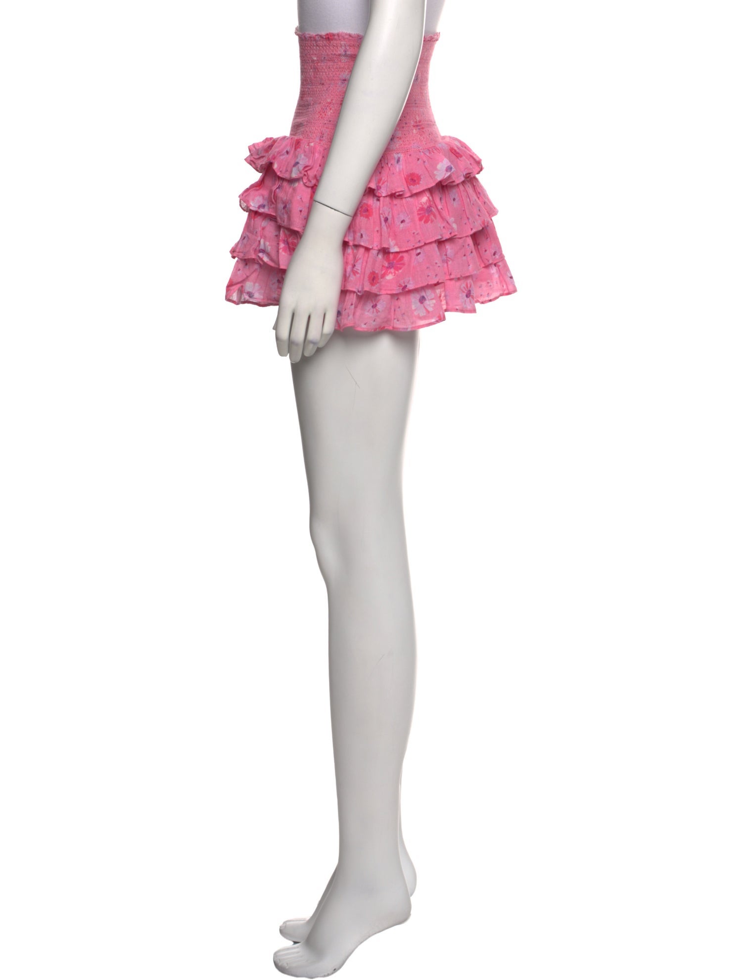 LoveShackFancy Floral Print Mini Skirt