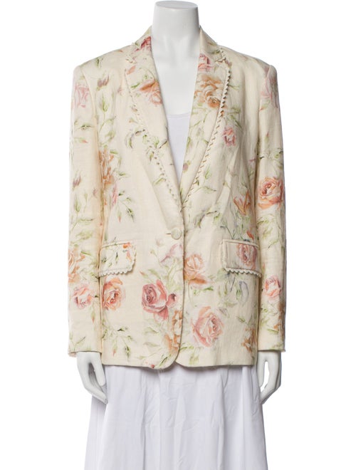 LoveShackFancy Linen Floral Print Blazer