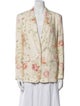 LoveShackFancy Linen Floral Print Blazer