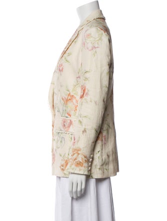 LoveShackFancy Linen Floral Print Blazer