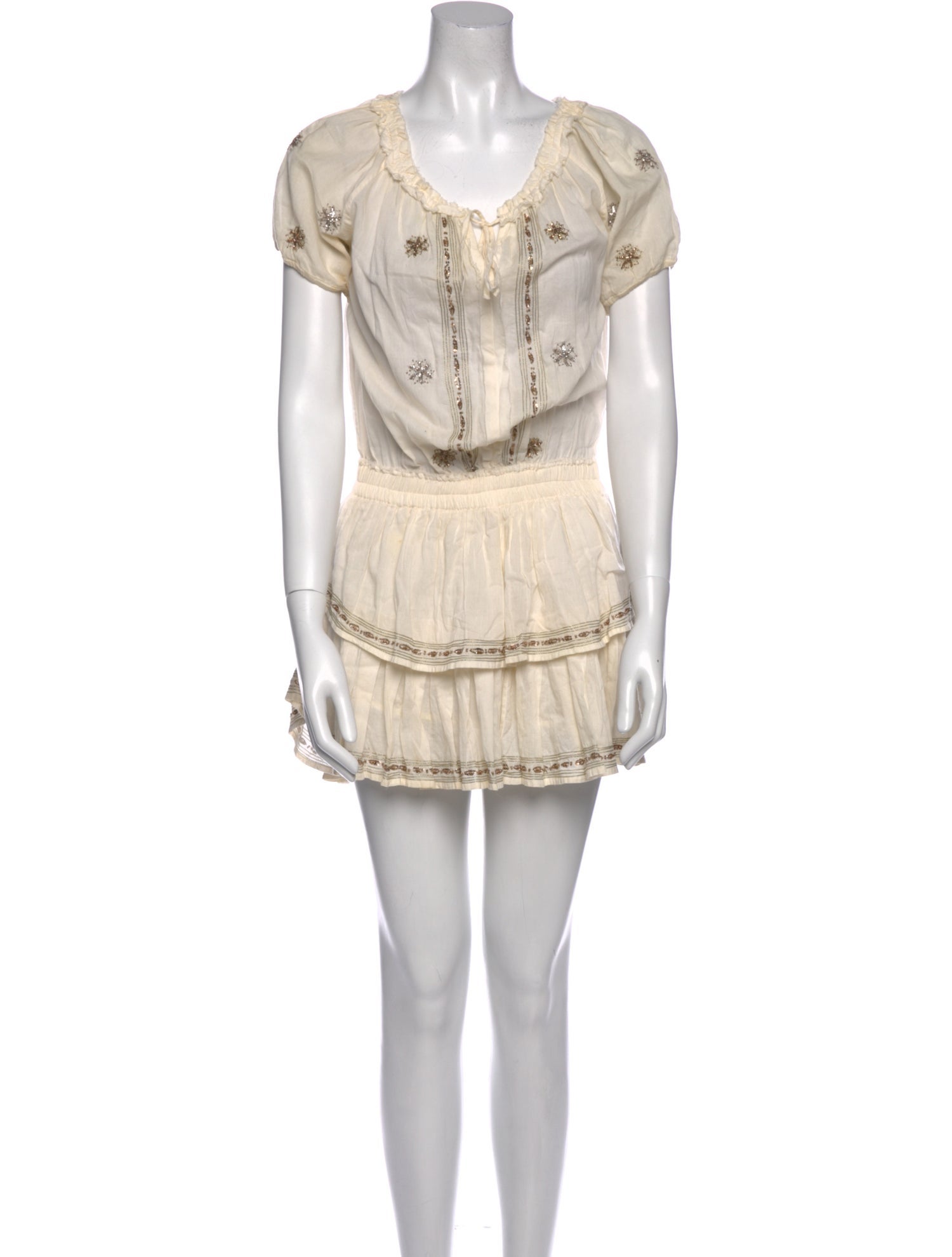 LoveShackFancy Scoop Neck Mini Dress