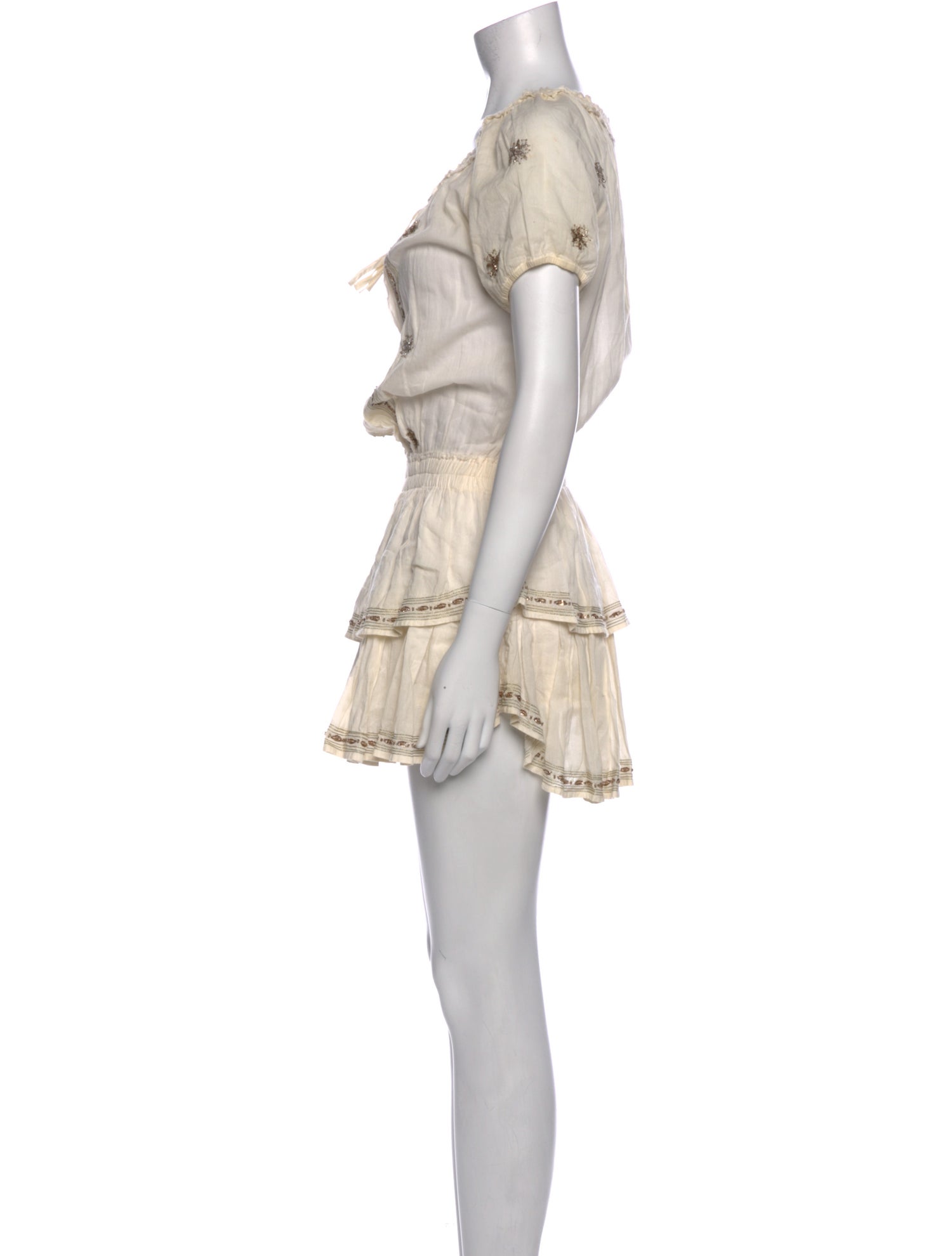 LoveShackFancy Scoop Neck Mini Dress