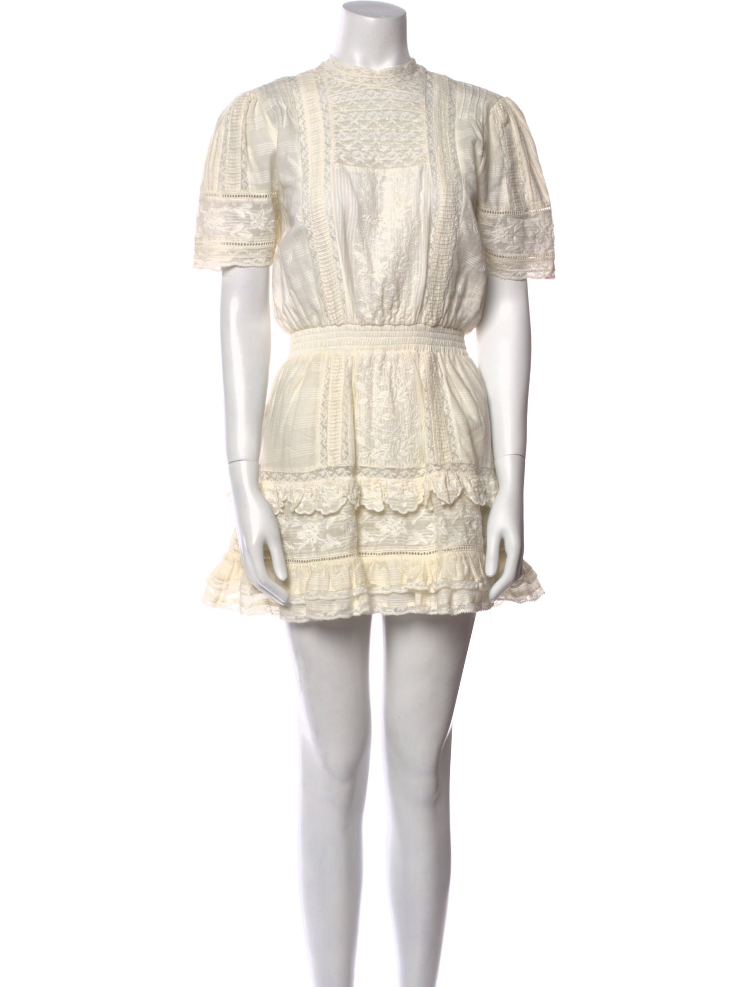 LoveShackFancy Mock Neck Mini Dress