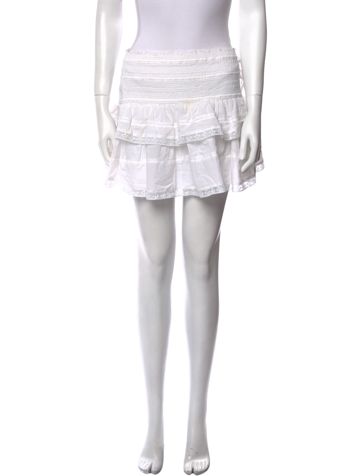 LoveShackFancy Ruffle Embellishment Mini Skirt